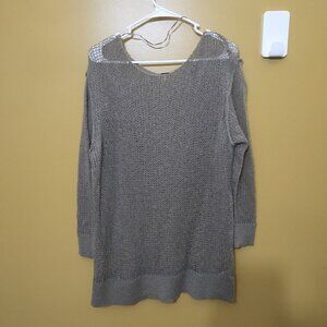 Free People Lightweight Sheer Loose Knit Mohair Blend Sweater XS Boho Y2K Beige